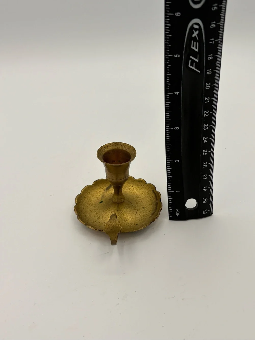MCM Gold Scalloped Chamberstick Candle Holder